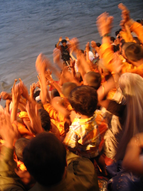 Spiritual Chaos on the Haridwar Ghats Along the Ganges River