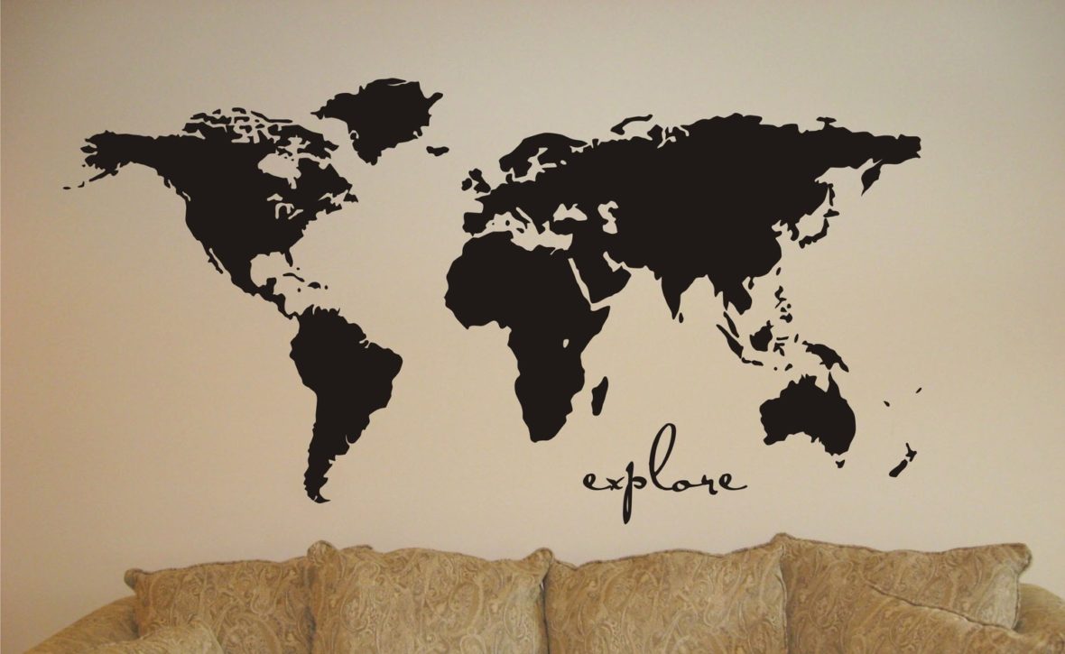 travel quotes Vinyl Wall Map