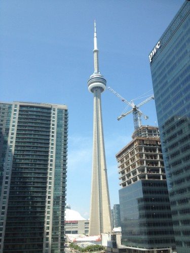 cn tower from hotel le germain day