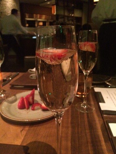 drink du jour: champagne and strawberries